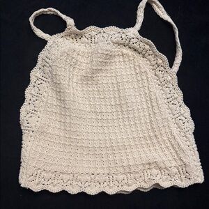 Zara Cream Crochet Halter Top